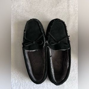 Black Furry Slipper Loafers